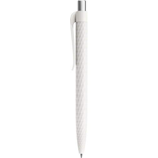 Prodir QS01 PMP Push Kugelschreiber , Prodir, weiß/silber satiniert, Kunststoff/Metall, 14,10cm x 1,60cm (Länge x Breite), Bild 2