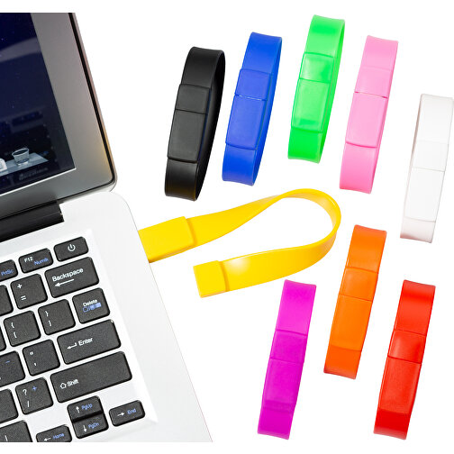 USB-Stick WRIST 64GB , Promo Effects MB , weiß MB , 65 GB , Kunststoff MB , 3 - 10 MB/s MB , 20,70cm x 1,80cm (Länge x Breite), Bild 3