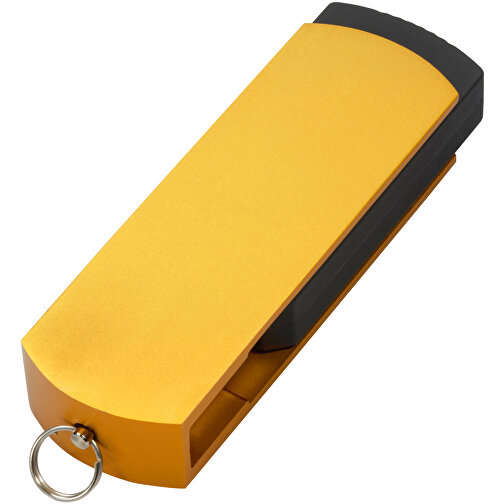 USB-Stick COVER 64GB , Promo Effects MB , gold MB , 65 GB , Kunststoff/Aluminium MB , 3 - 10 MB/s MB , 5,40cm x 0,85cm x 1,70cm (Länge x Höhe x Breite), Bild 2