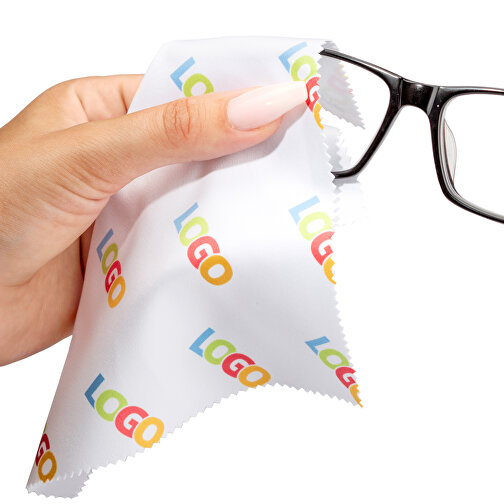 Panno per pulire gli occhiali in PET riciclato, 25 x 25 cm, Immagine 4