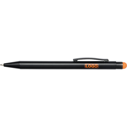 Alu-Kugelschreiber BLACK BEAUTY , orange, schwarz, Aluminium / Kunststoff, 14,00cm (Länge), Bild 3