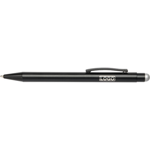 Alu-Kugelschreiber BLACK BEAUTY , schwarz, silber, Aluminium / Kunststoff, 14,00cm (Länge), Bild 3