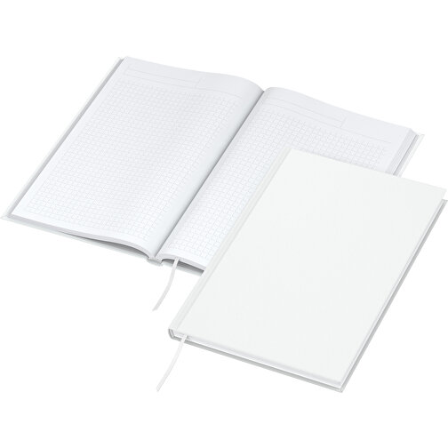 Notizbuch Note-Book Bestseller A5, Matt-weiß , weiß, Hochweißes Schreibpapier 90 g/m², 21,00cm x 14,80cm (Länge x Breite), Bild 2