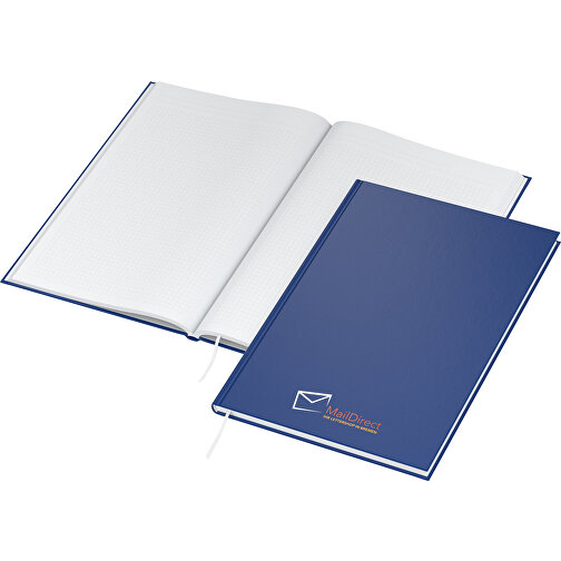Cuaderno de notas A4 Bestseller, azul oscuro mate, serigrafiado digitalmente, Imagen 1