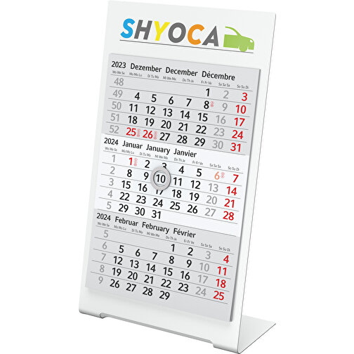 Desktop 3 Color bestselger bordkalender, hvit, 2-års, 2 år, Bilde 1