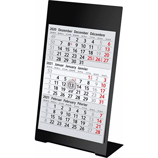 Calendrier de bureau Desktop 3 Color Bestseller, 1 an, noir, Image 2