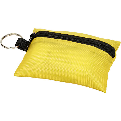 Valdemar 16-teilige Erste-Hilfe-Tasche Mit Schlüsselanhänger , gelb, 420D Polyester, 9,50cm x 6,00cm x 2,50cm (Länge x Höhe x Breite), Bild 3