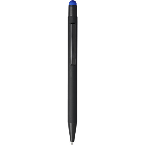 Dax Gummi-Stylus-Kugelschreiber , schwarz / royalblau, ABS Kunststoff, Metall, 14,00cm (Länge), Bild 3