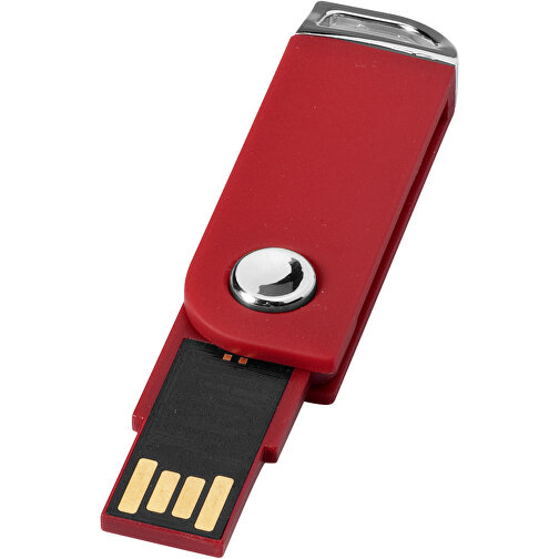Swivel Rectangular USB-Stick , rot MB , 4 GB , Kunststoff MB , 5,40cm x 1,70cm x 0,70cm (Länge x Höhe x Breite), Bild 1