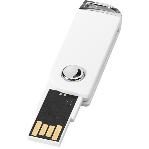 Swivel Rectangular USB-Stick , weiss MB , 8 GB , Kunststoff MB , 5,40cm x 1,70cm x 0,70cm (Länge x Höhe x Breite), Bild 1