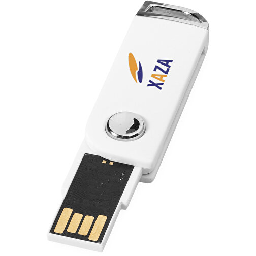 Swivel Rectangular USB-Stick , weiss MB , 1 GB , Kunststoff MB , 5,40cm x 1,70cm x 0,70cm (Länge x Höhe x Breite), Bild 2