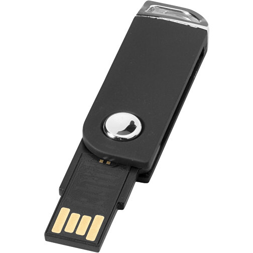 Swivel Rectangular USB-Stick , schwarz MB , 4 GB , Kunststoff MB , 5,40cm x 1,70cm x 0,70cm (Länge x Höhe x Breite), Bild 1