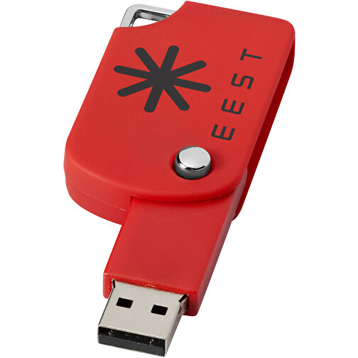Swivel Square USB-Stick , rot MB , 2 GB , Kunststoff MB , 5,00cm x 3,10cm x 1,00cm (Länge x Höhe x Breite), Bild 2