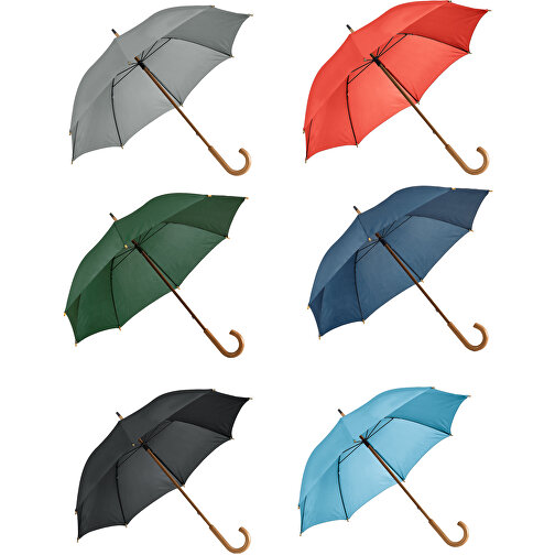 BETSEY. Regenschirm Aus 190T-Polyester Mit Holzgriff , schwarz, 190T Polyester, , Bild 2