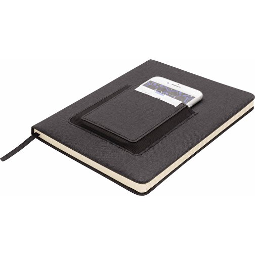Deluxe A5 Notizbuch Mit Telefontasche, Schwarz , schwarz, Papier, 21,00cm x 2,00cm (Länge x Höhe), Bild 6