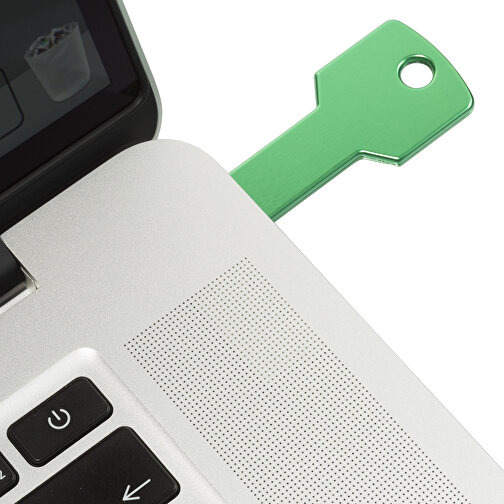 USB-Stick Schlüssel 2.0 64GB , Promo Effects MB , grün MB , 65 GB , Metall MB , 3 - 10 MB/s MB , 5,70cm x 2,40cm (Länge x Breite), Bild 3
