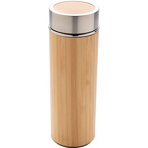 Auslaufsichere Bambus-Vakuumflasche, Braun , braun, Bambus, 19,80cm (Höhe), Bild 1