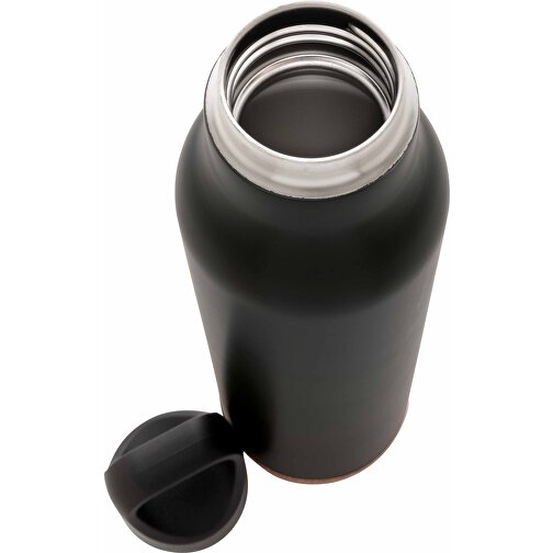 Auslaufsichere Vakuum-Flasche Mit Kork, Schwarz , schwarz, Edelstahl, 29,00cm (Höhe), Bild 4