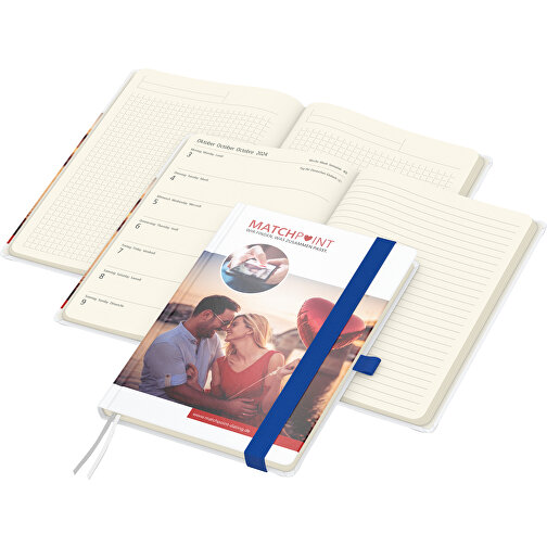 Bogkalender Match-Hybrid A5 creme bestseller, blank, medium blå, Billede 1