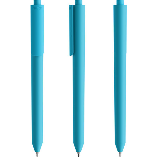 Pigra P03 Soft Touch Push Kugelschreiber , hellblau, ABS-Kunststoff, 14,00cm x 1,30cm (Länge x Breite), Bild 6