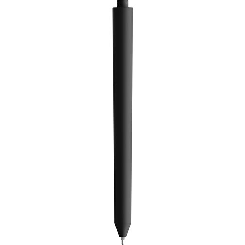 Pigra P03 Soft Touch Push Kugelschreiber , schwarz / weiss, ABS-Kunststoff, 14,00cm x 1,30cm (Länge x Breite), Bild 2