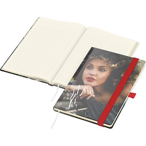 Notesbog Match-Book Cream A5 Bestseller, mat, rød, Billede 1
