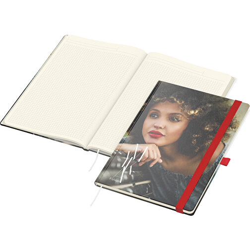 Anteckningsbok Match-Book Cream A4 Bestseller, matt, röd, Bild 1