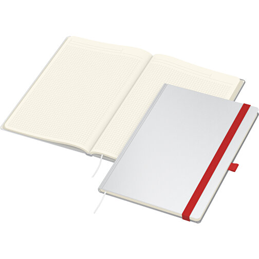 Notizbuch Match-Book Creme Bestseller A4 Cover-Star Gloss-individuell, Rot , rot, Cremefarbenes Schreibpapier 90 g/m², 29,70cm x 21,00cm (Länge x Breite), Bild 2