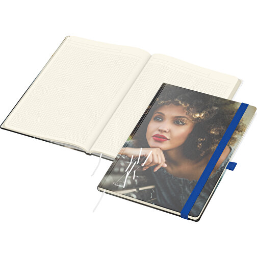 Notisbok Match-Book Cream bestselger A4, Cover-Star matt, medium blå, Bilde 1