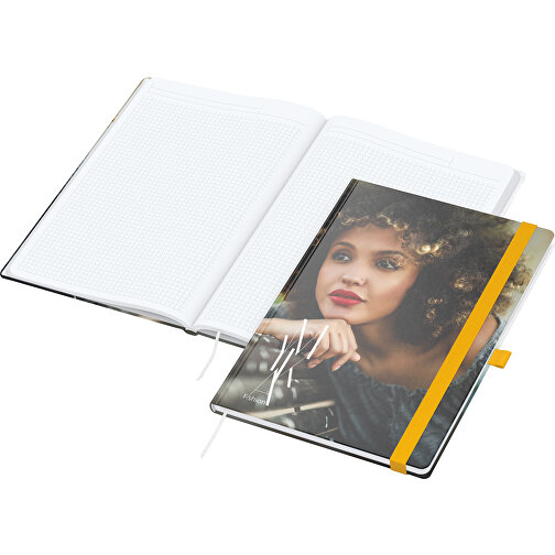 Notebook Match-Book White A4 Bestseller, matt, gul, Bild 1