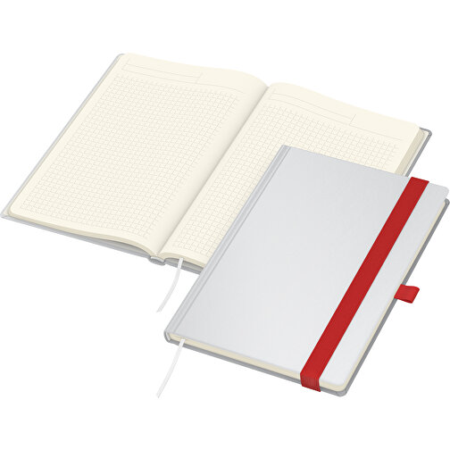 Notizbuch Match-Book White Bestseller A4 Cover-Star Matt-individuell, Rot , rot, Hochweisses Schreibpapier 90 g/m², 29,70cm x 21,00cm (Länge x Breite), Bild 2