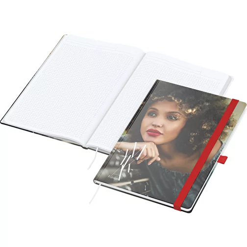 Notebook Match-Book Bialy A4 Bestseller, polysk, czerwony, Obraz 1