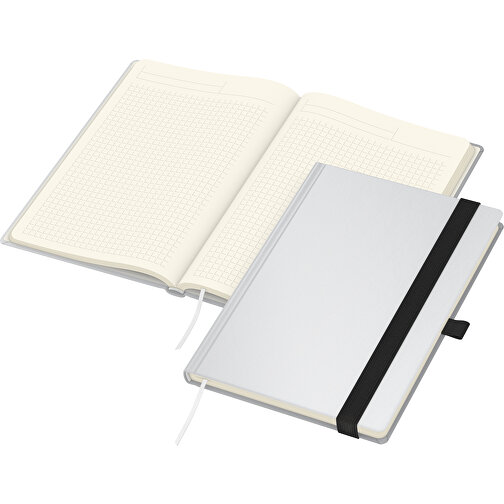 Notizbuch Match-Book White Bestseller A4 Cover-Star Matt-individuell, Schwarz , schwarz, Hochweisses Schreibpapier 90 g/m², 29,70cm x 21,00cm (Länge x Breite), Bild 2