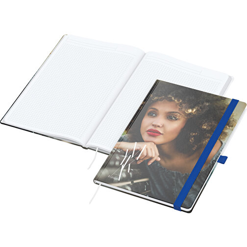Notesbog Match-Book White A4 Bestseller, mat, medium blå, Billede 1