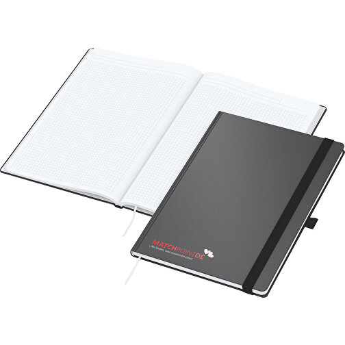 Notizbuch Vision-Book White X.press A4, Anthrazit , anthrazit, Hochweißes Schreibpapier 90 g/m², 14,80cm x 21,00cm (Länge x Breite), Bild 1