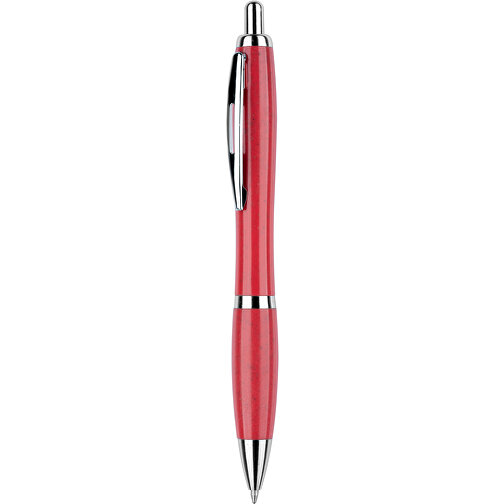 Kugelschreiber Shanghai , Promo Effects, pink, Weizenstroh, Kunststoff, Metall, 14,00cm (Länge), Bild 1