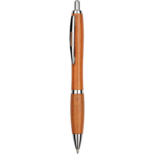 Kugelschreiber Shanghai , Promo Effects, orange, Weizenstroh, Kunststoff, Metall, 14,00cm (Länge), Bild 1