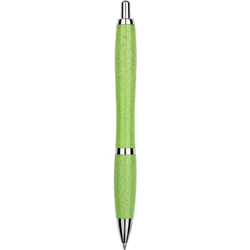 Kugelschreiber Shanghai , Promo Effects, grün, Weizenstroh, Kunststoff, Metall, 14,00cm (Länge), Bild 3
