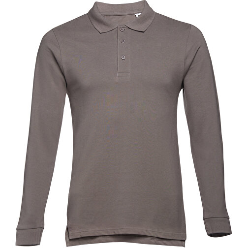 THC BERN 3XL. Herren Langarm-Poloshirt , grau, 100% Baumwolle, 3XL, 79,00cm x 64,00cm (Länge x Breite), Bild 1