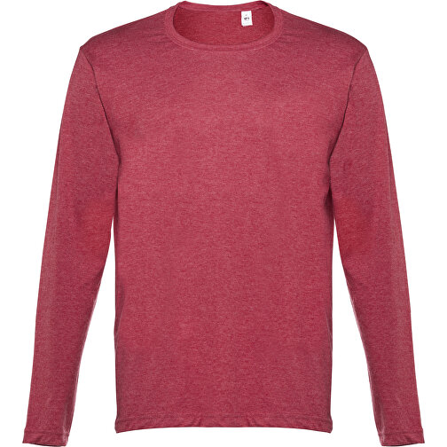 THC BUCHAREST. Herren Langarm T-Shirt , rot melliert, 100% Baumwolle, XXL, 78,00cm x 61,00cm (Länge x Breite), Bild 1
