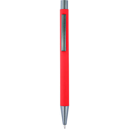 Kugelschreiber Mit Softtouch-Oberfläche Und Glanzgravur Emmett , rot, Aluminium, Metall, Kautschuk, , Bild 1