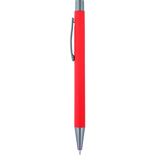 Kugelschreiber Mit Softtouch-Oberfläche Und Glanzgravur Emmett , rot, Aluminium, Metall, Kautschuk, , Bild 4