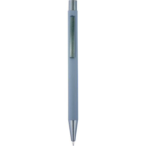 Kugelschreiber Mit Softtouch-Oberfläche Und Glanzgravur Emmett , grau, Aluminium, Metall, Kautschuk, , Bild 1