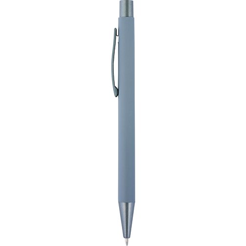 Kugelschreiber Mit Softtouch-Oberfläche Und Glanzgravur Emmett , grau, Aluminium, Metall, Kautschuk, , Bild 4