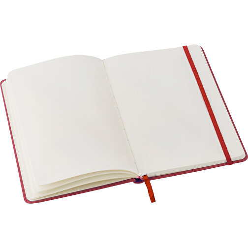 Notizbuch Aus PU Brigitta , rot, Karton, PU, Papier 70 g/m2*, 21,30cm x 1,60cm x 14,20cm (Länge x Höhe x Breite), Bild 6