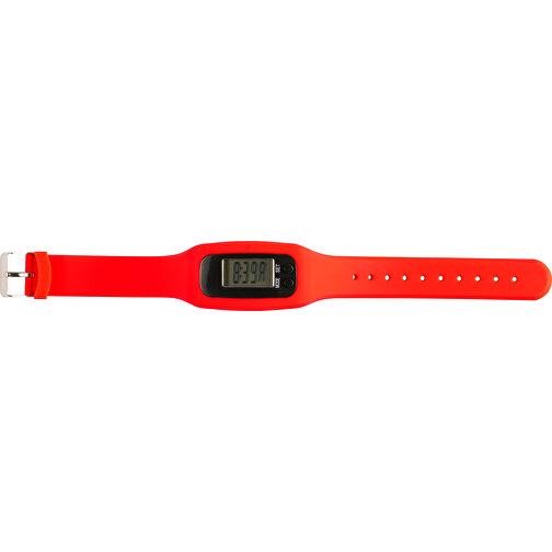 Schrittzähler Mit Silikon Armband Tahir , rot, ABS, Plastik, Silikon, 5,00cm x 1,40cm x 2,80cm (Länge x Höhe x Breite), Bild 1