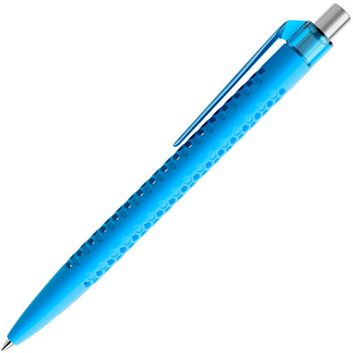 Prodir QS40 Soft Touch PRT Push Kugelschreiber , Prodir, cyanblau/silber satiniert, Kunststoff/Metall, 14,10cm x 1,60cm (Länge x Breite), Bild 4