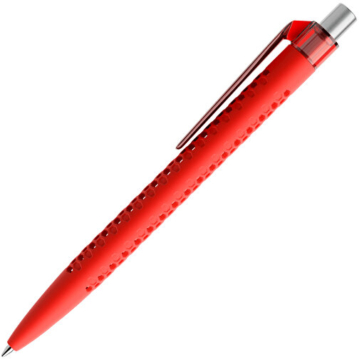 Prodir QS40 Soft Touch PRT Push Kugelschreiber , Prodir, rot/silber satiniert, Kunststoff/Metall, 14,10cm x 1,60cm (Länge x Breite), Bild 4