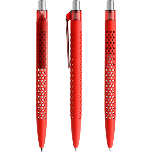 Prodir QS40 Soft Touch PRT Push Kugelschreiber , Prodir, rot/silber satiniert, Kunststoff/Metall, 14,10cm x 1,60cm (Länge x Breite), Bild 6