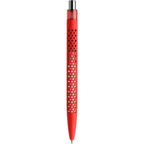 Prodir QS40 Soft Touch PRT Push Kugelschreiber , Prodir, rot/silber poliert, Kunststoff/Metall, 14,10cm x 1,60cm (Länge x Breite), Bild 3